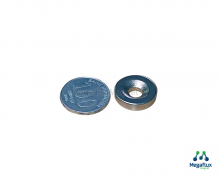 GE - Ring  countersunk OD 20 mm, ID 5 mm, H 6 mm , Neodymium Magnet, Ekonomis